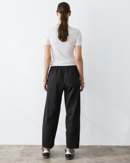 Black Ponte Knit Barrel Pant – view 3