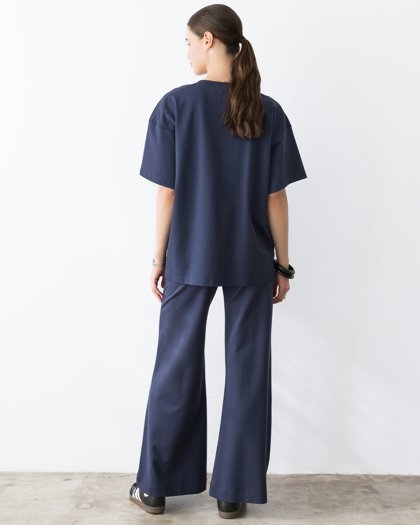 Navy Ponte Knit Big Shirt