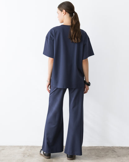 Navy Ponte Knit Big Shirt