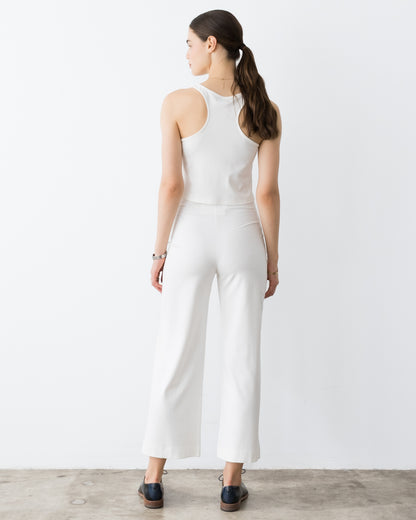 Off-White Ponte Knit Cropped Straight Leg Pant