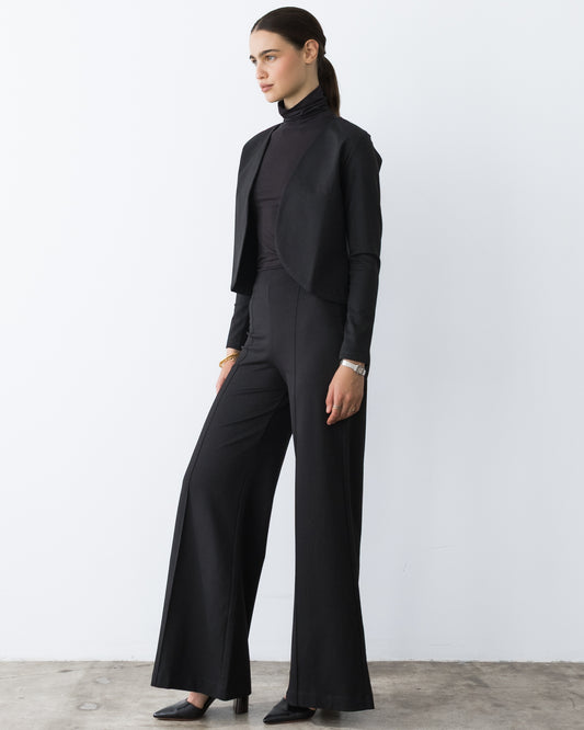 Black Ponte Knit Bolero