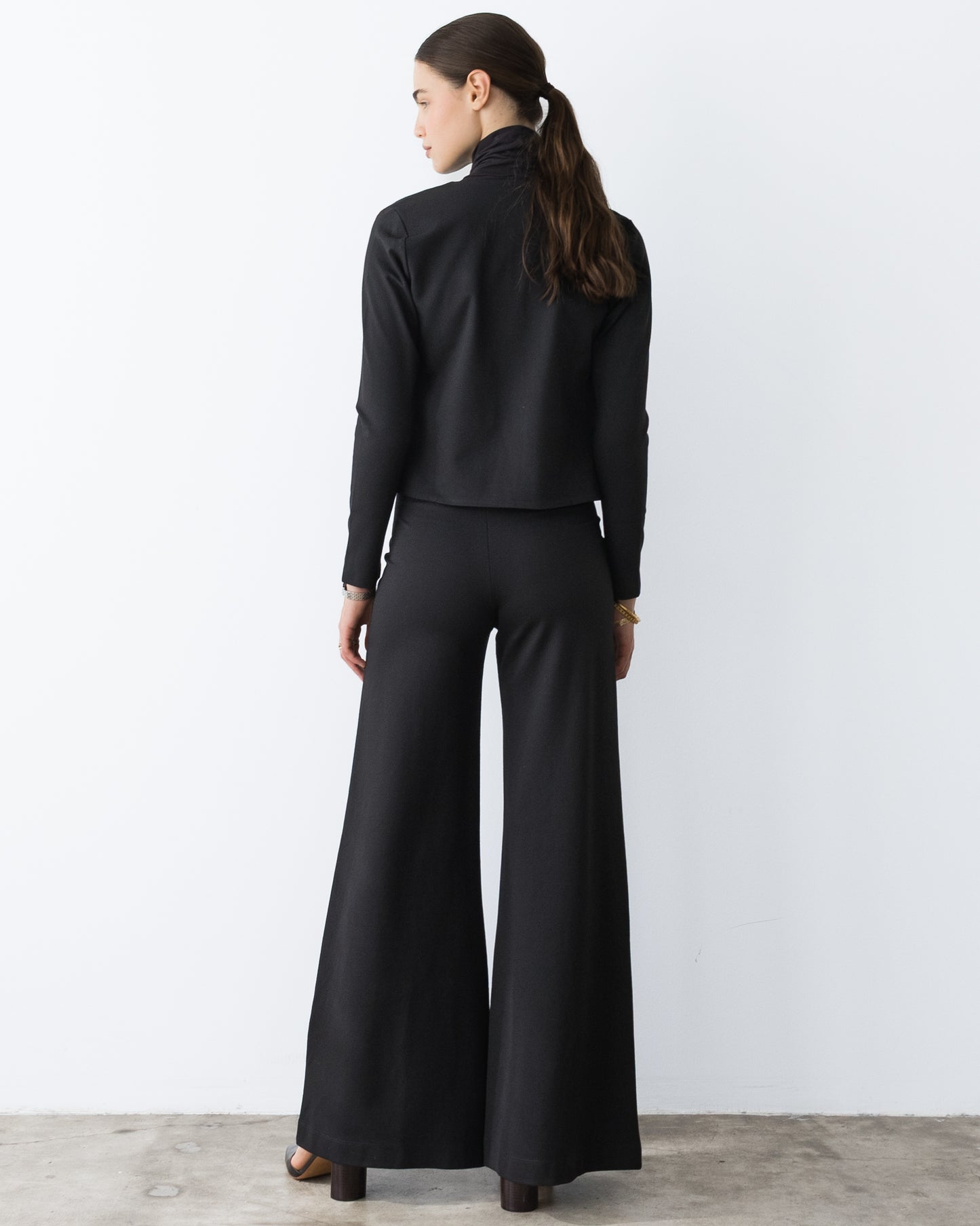 Black Ponte Knit Bolero