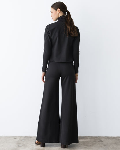 Black Ponte Knit Bolero