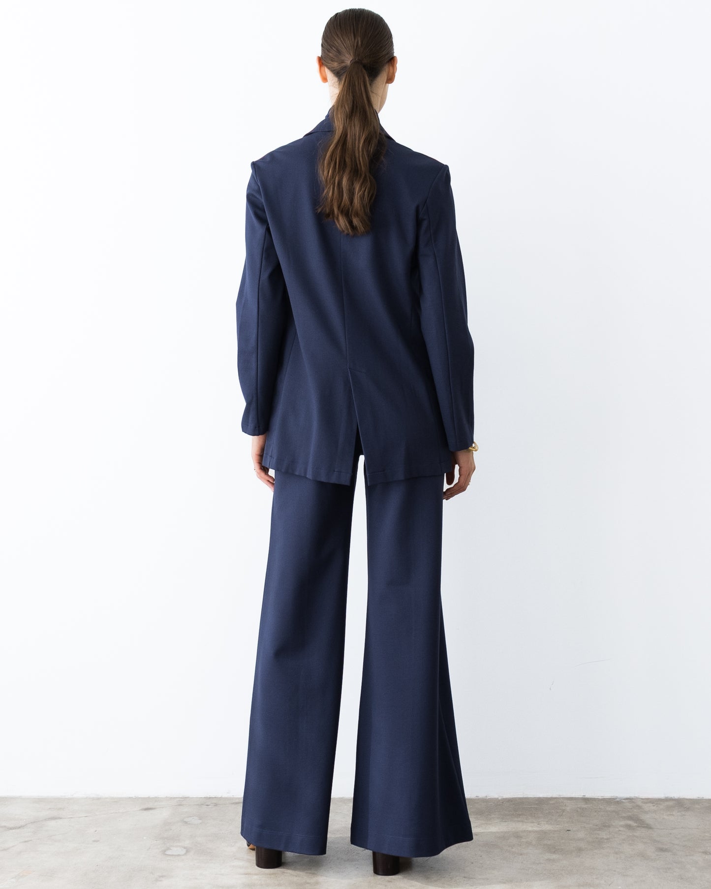 Navy Ponte Knit Oversized Blazer