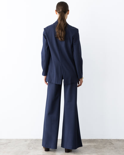 Navy Ponte Knit Oversized Blazer