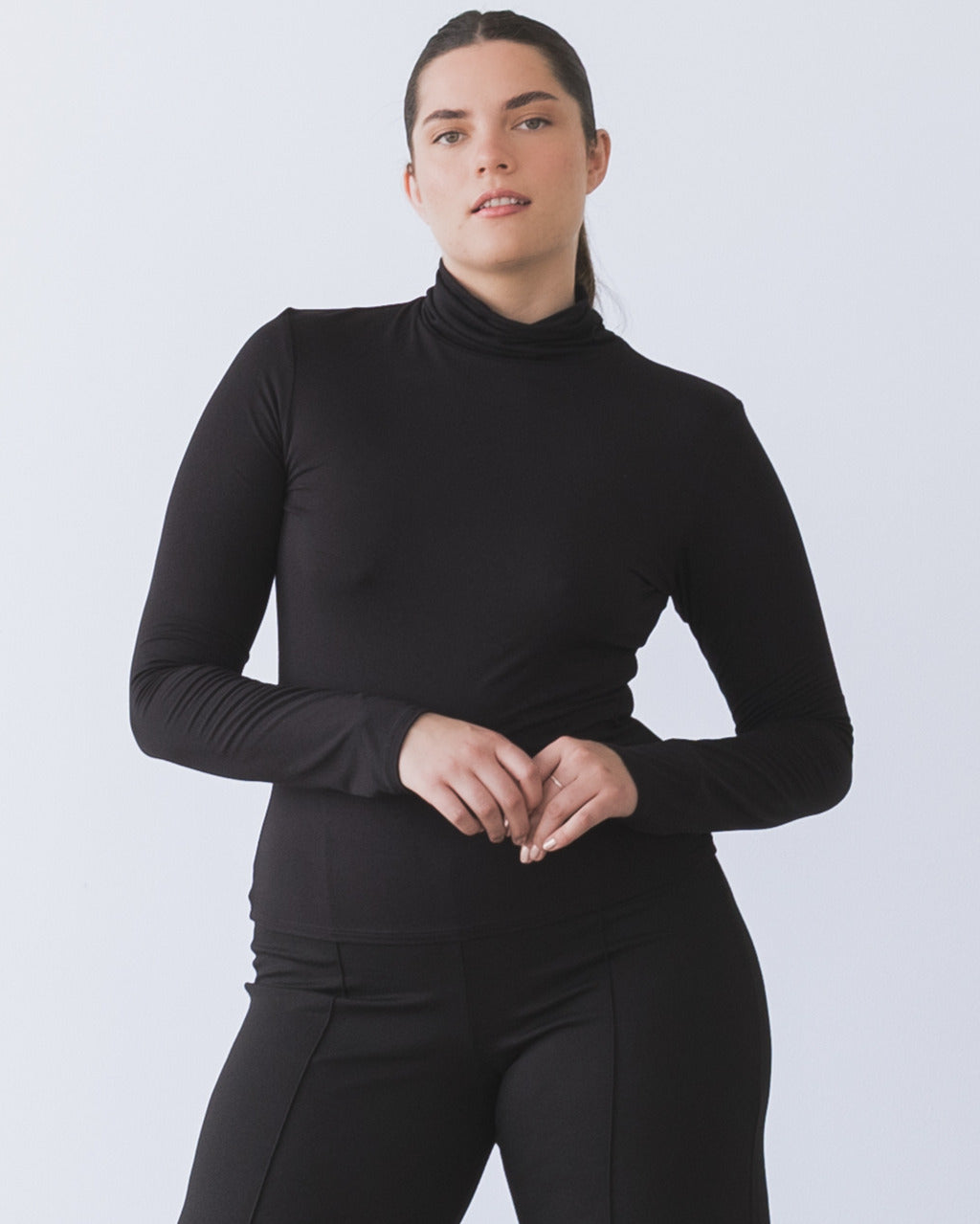 Black Modal Turtleneck
