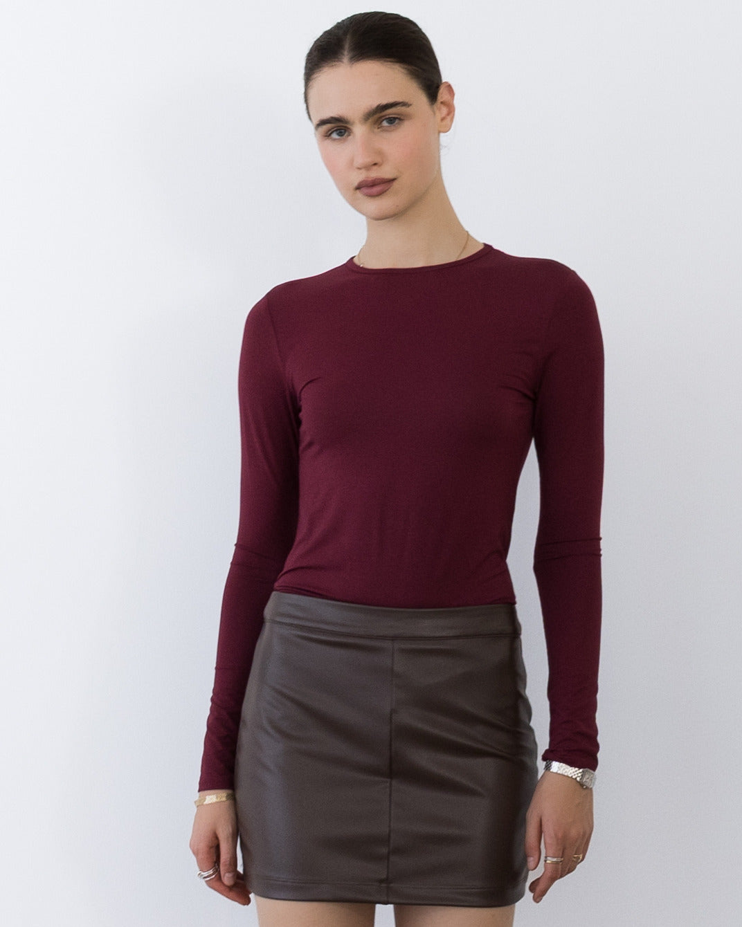 Elderberry Modal Fitted Long Sleeve Tee
