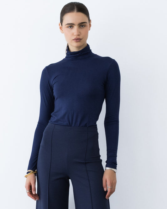 Navy Modal Turtleneck