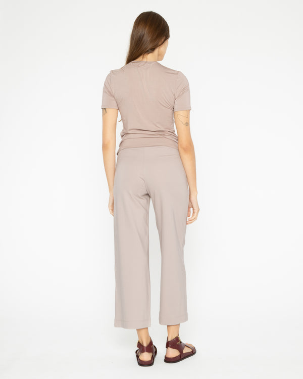 Clay Ponte Knit Straight Leg Pant: Cropped