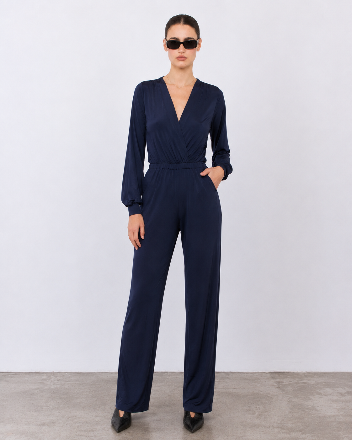 Navy Long Sleeve Jumpsuit