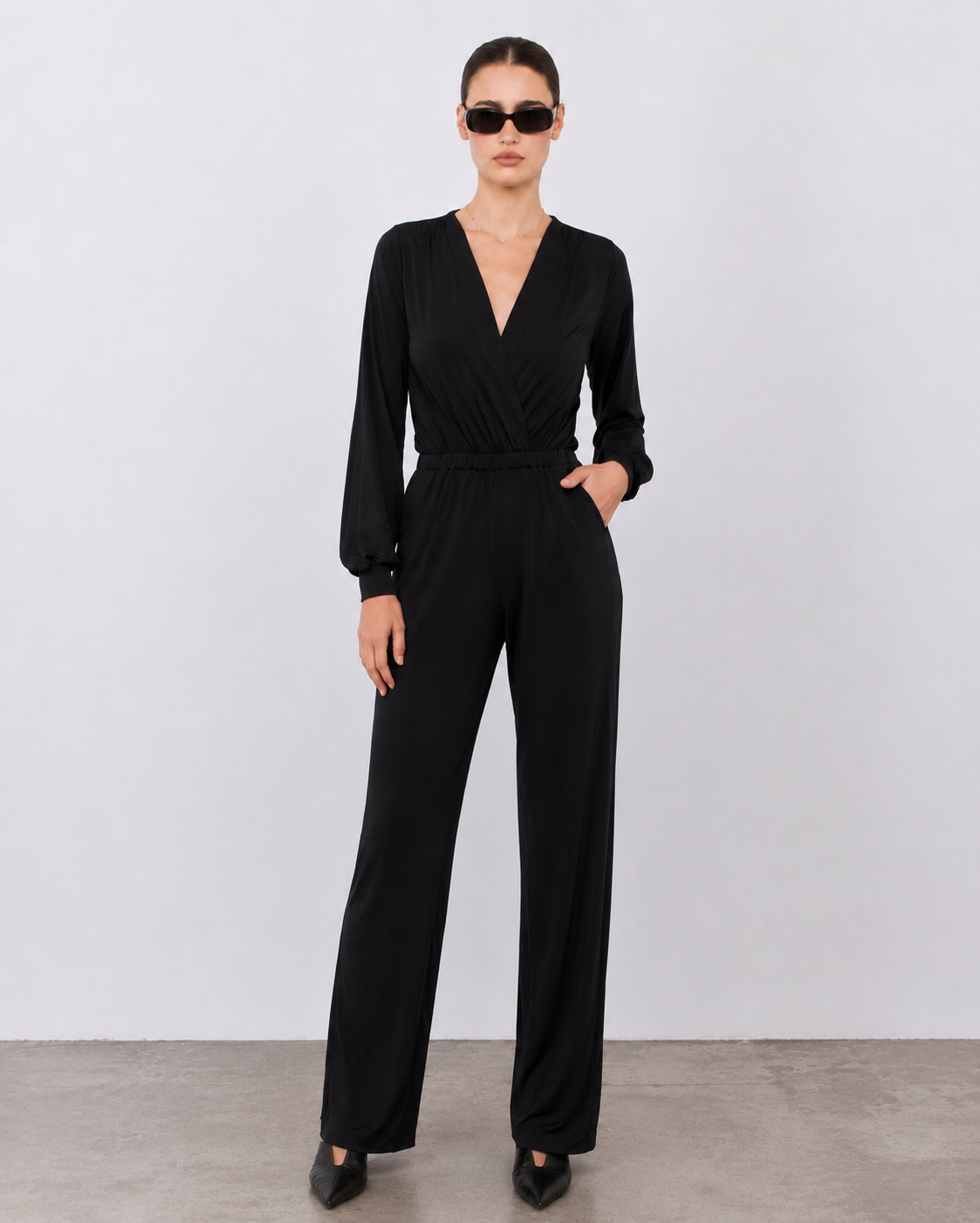 Black Long Sleeve Jumpsuit