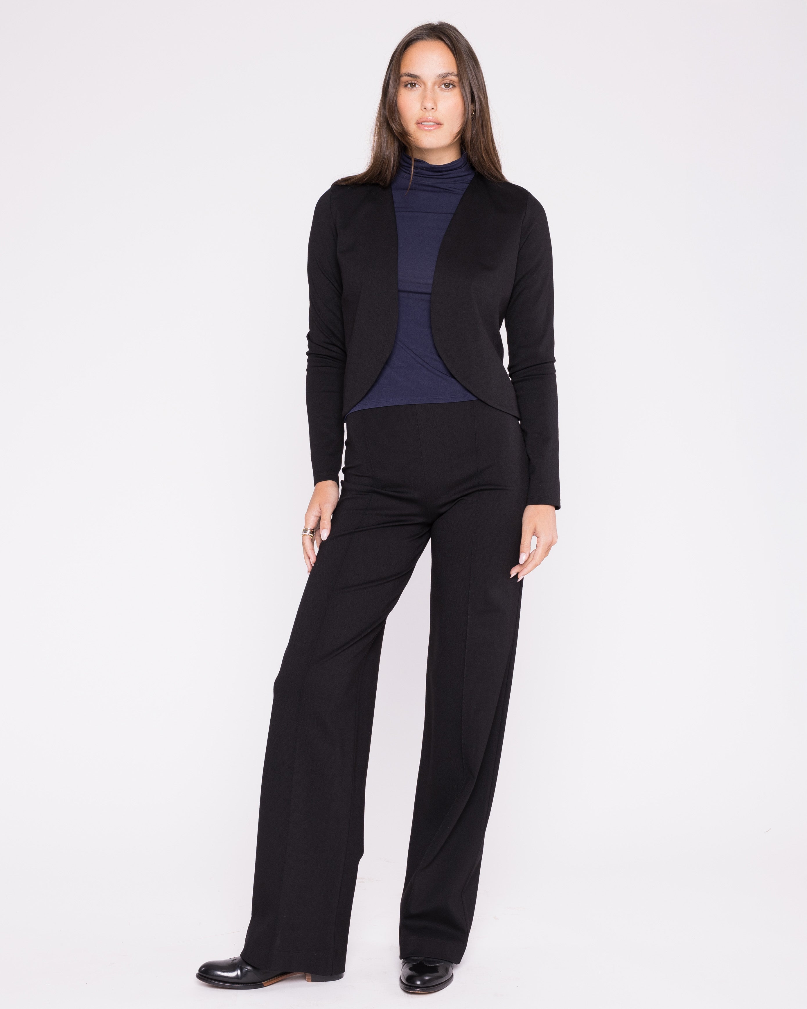 Black Ponte Knit Straight Leg Pant | Ripley Rader