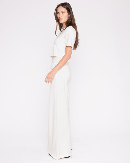Off-White Ponte Knit Wide Leg Pants | Ripley Rader (3+): 35" / Off-White Off-White Ponte Knit Wide Leg Pants | Ripley Rader (3+): 35" / Off-White