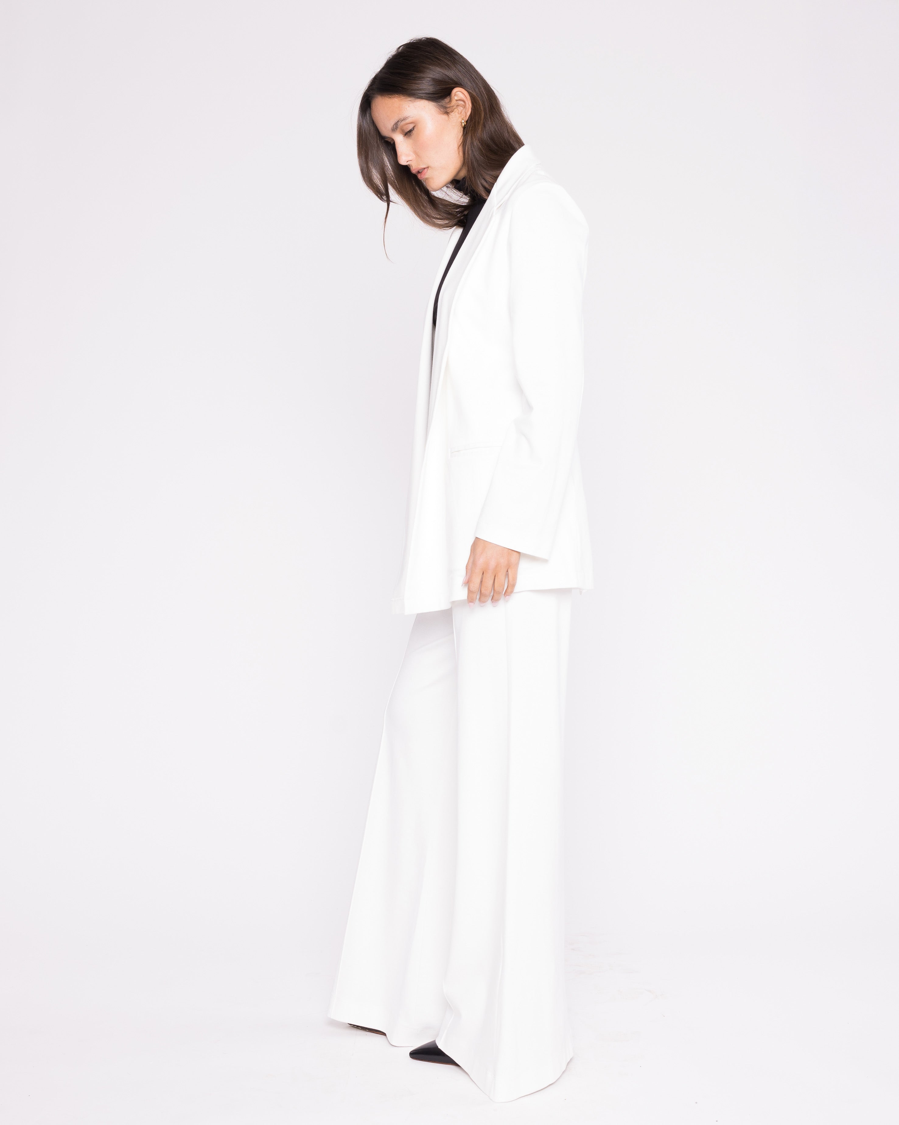 Off White Ponte Knit Oversized Blazer Ripley Rader