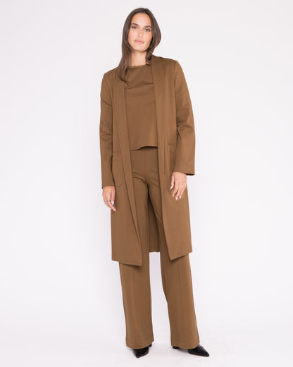 Camel Ponte Knit Smoking Jacket