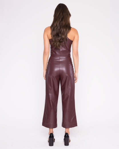 Oxblood Vegan Leather Tank Top