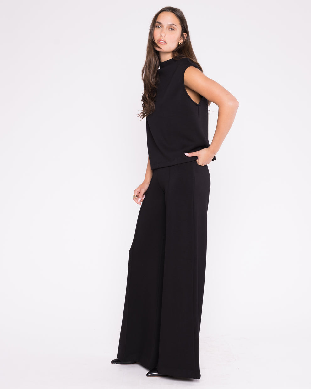 Black Scuba Wide Leg Pant Ripley Rader