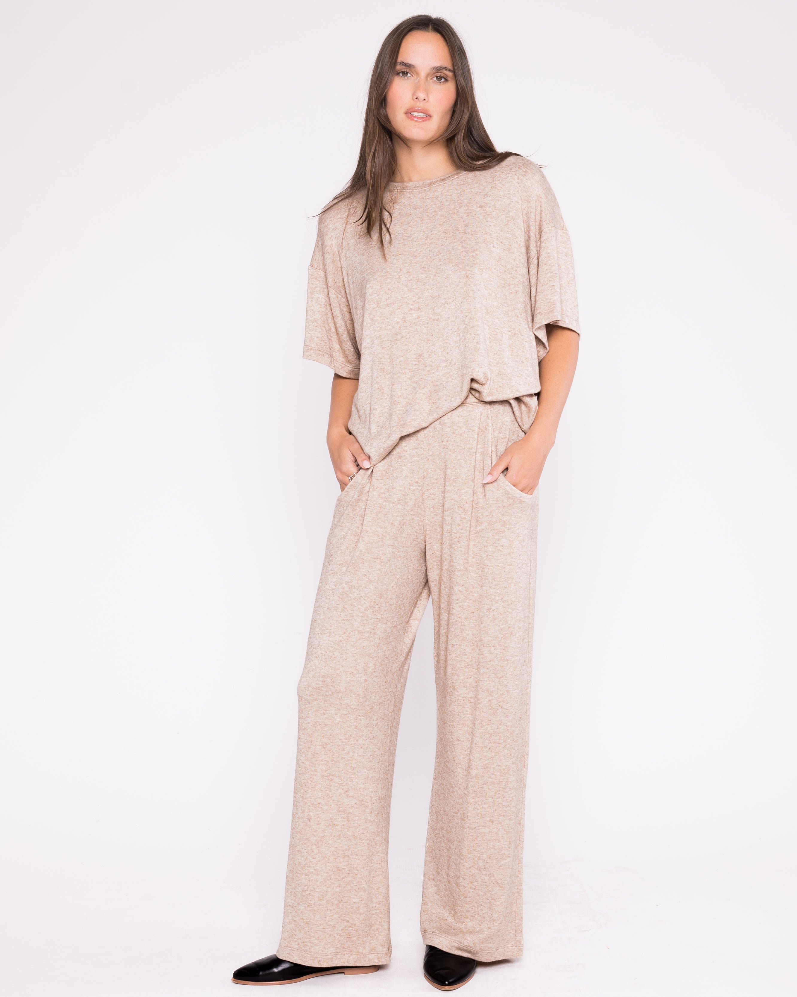 Oatmeal Sweater Knit Big Shirt