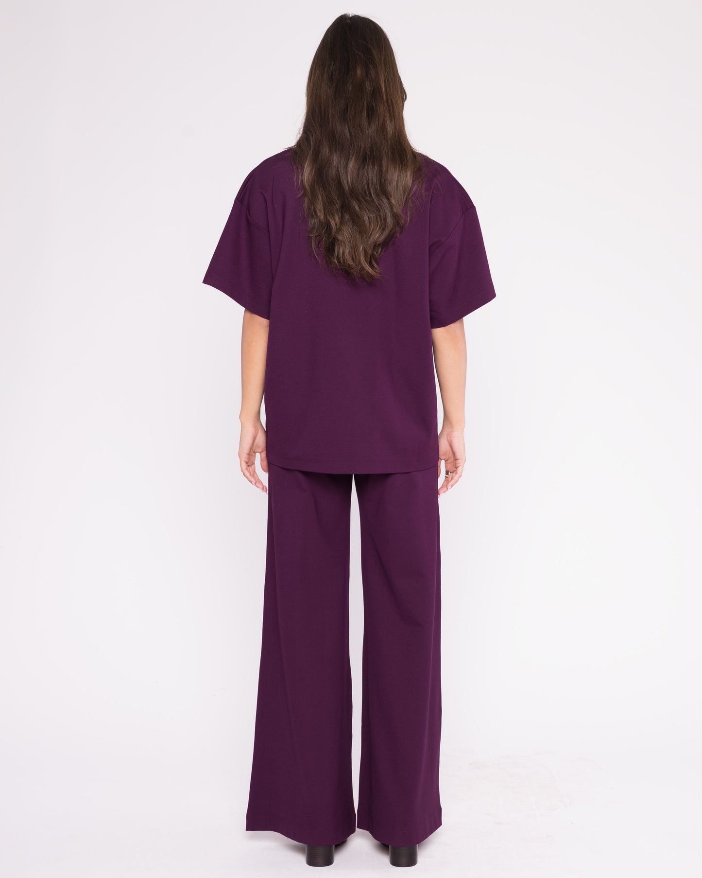 Plum Ponte Knit Big Shirt