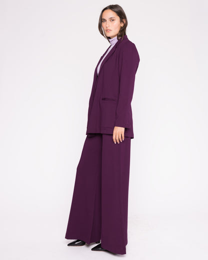 Plum Ponte Knit Oversized Blazer