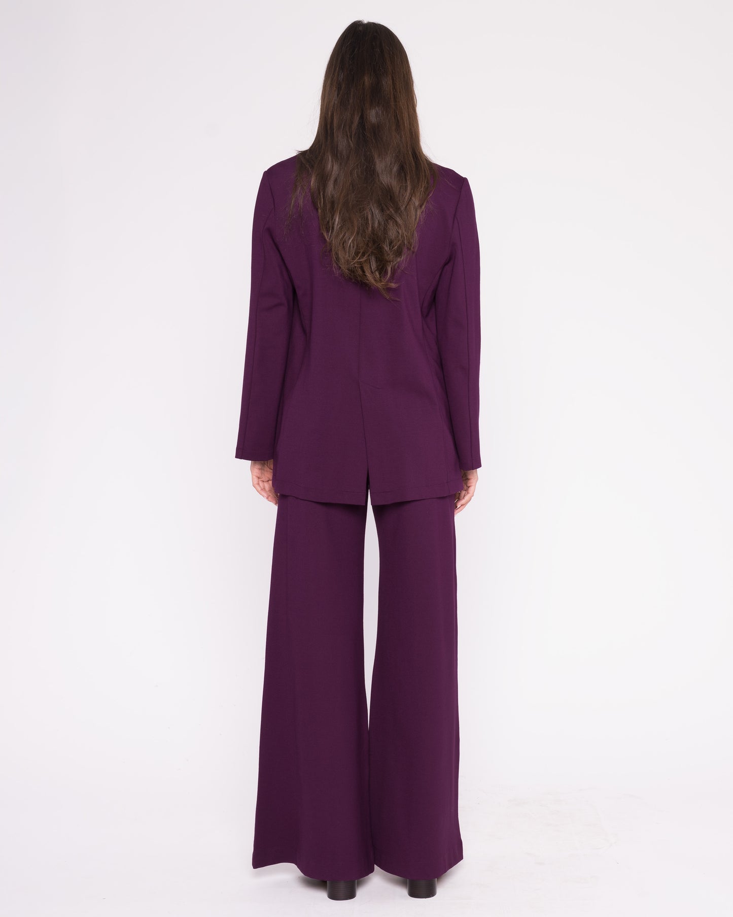 Plum Ponte Knit Oversized Blazer