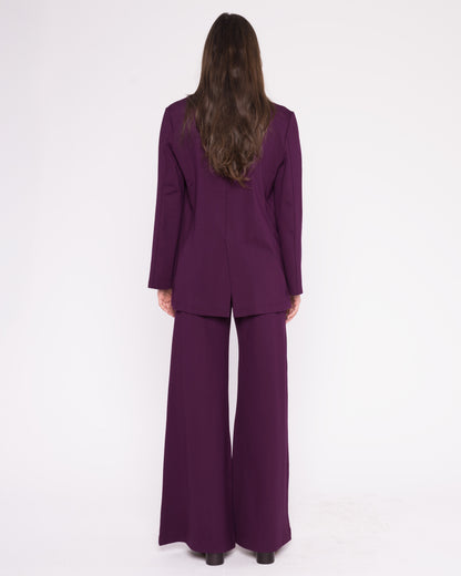 Plum Ponte Knit Oversized Blazer
