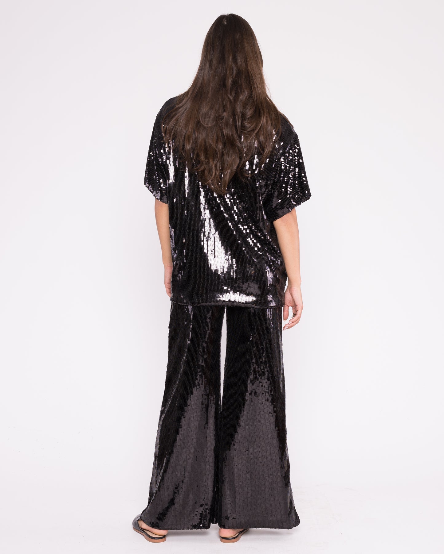 Black Sequin Party Top