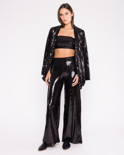 Black Sequin Oversized Blazer