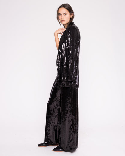 Black Sequin Oversized Blazer