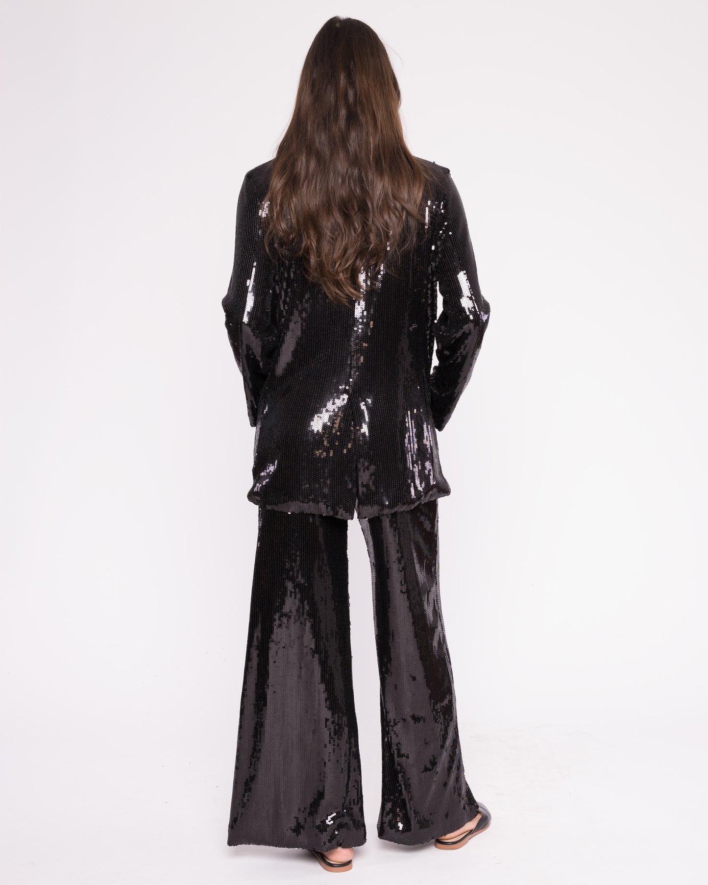 Black Sequin Oversized Blazer