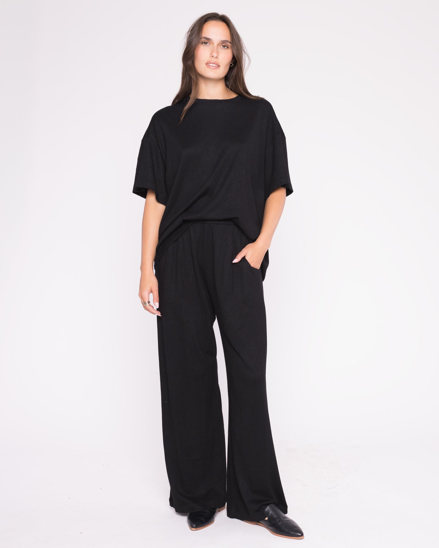Black Sweater Knit Lounge Pant