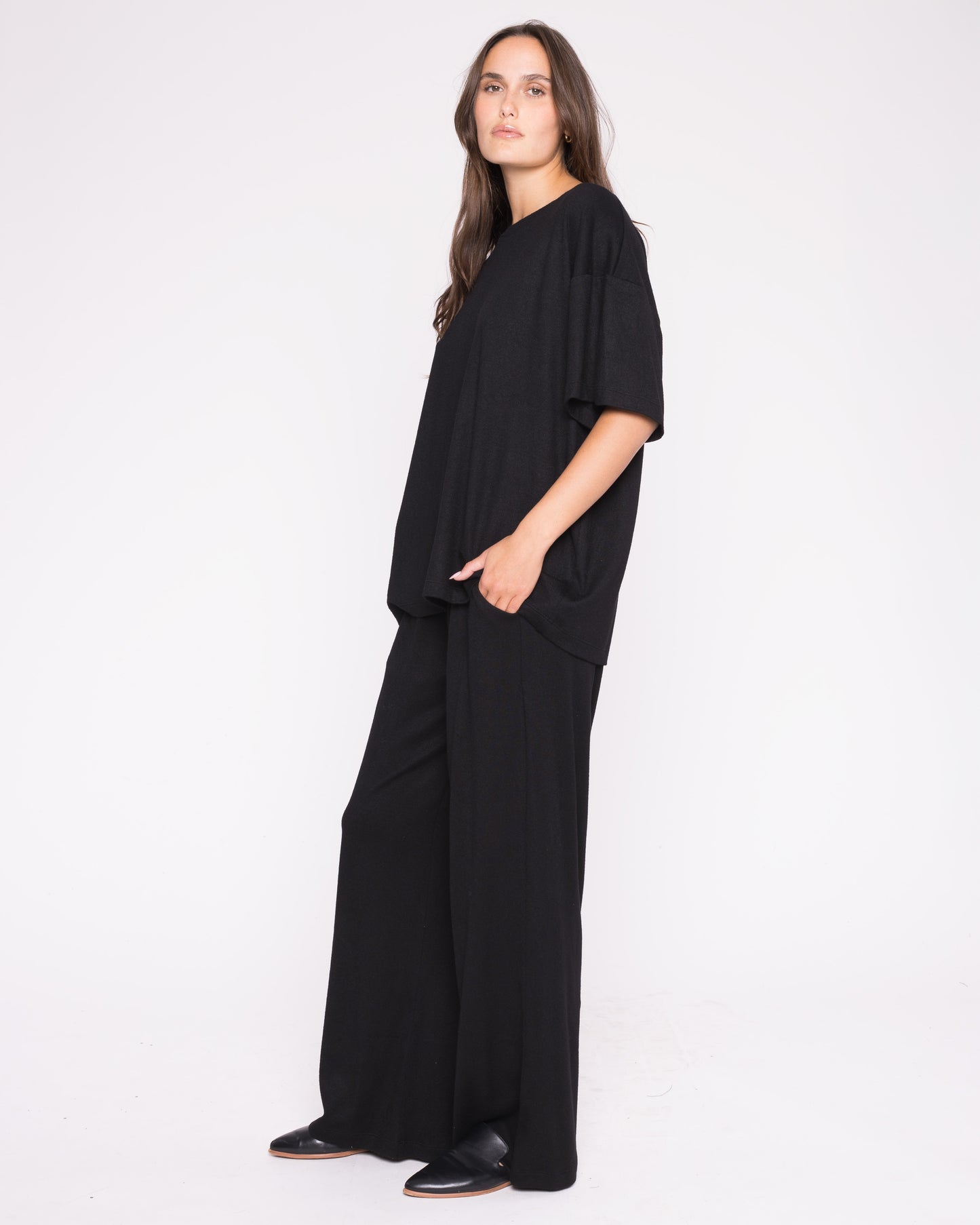 Black Sweater Knit Lounge Pant