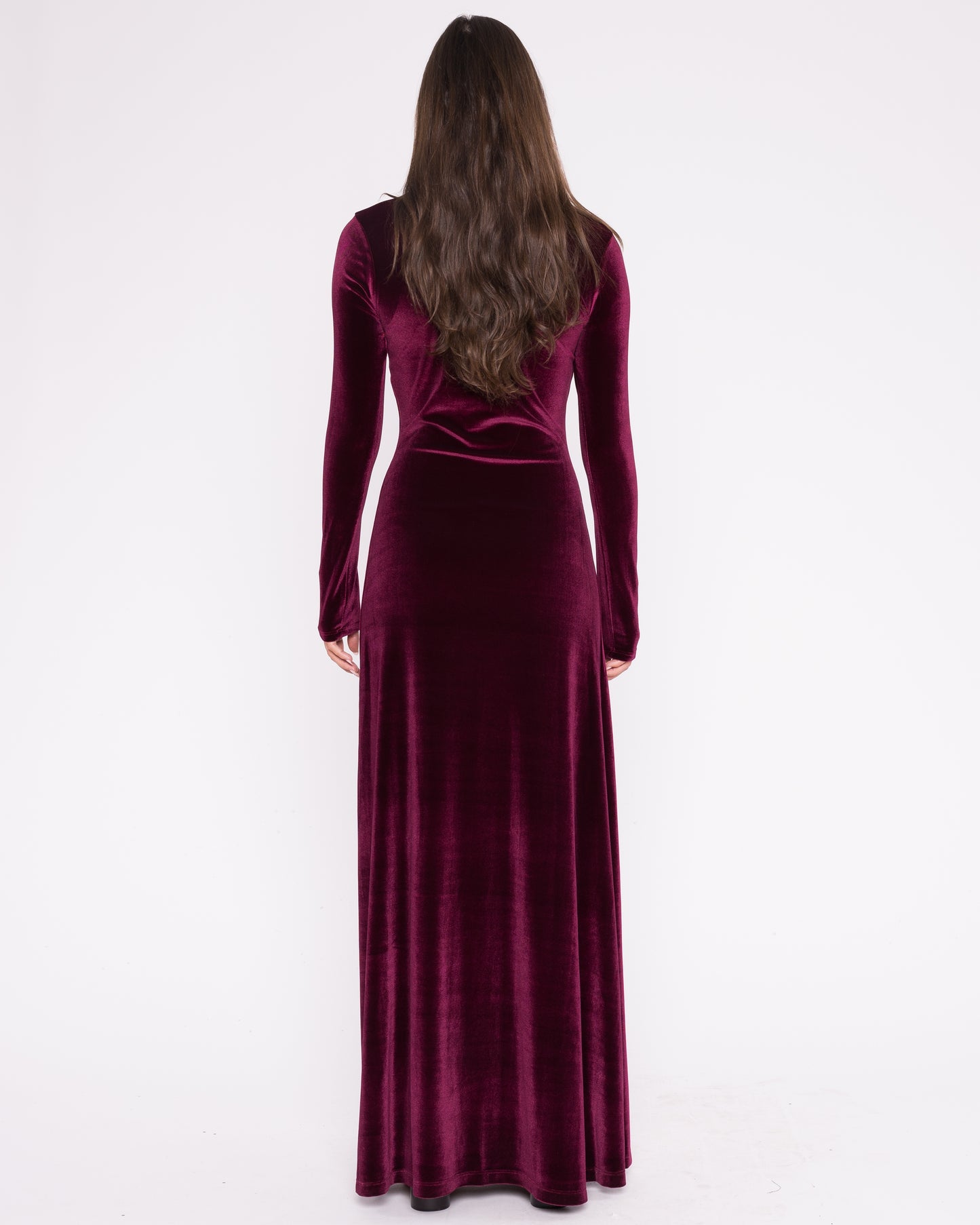 Merlot Velvet Kate Dress