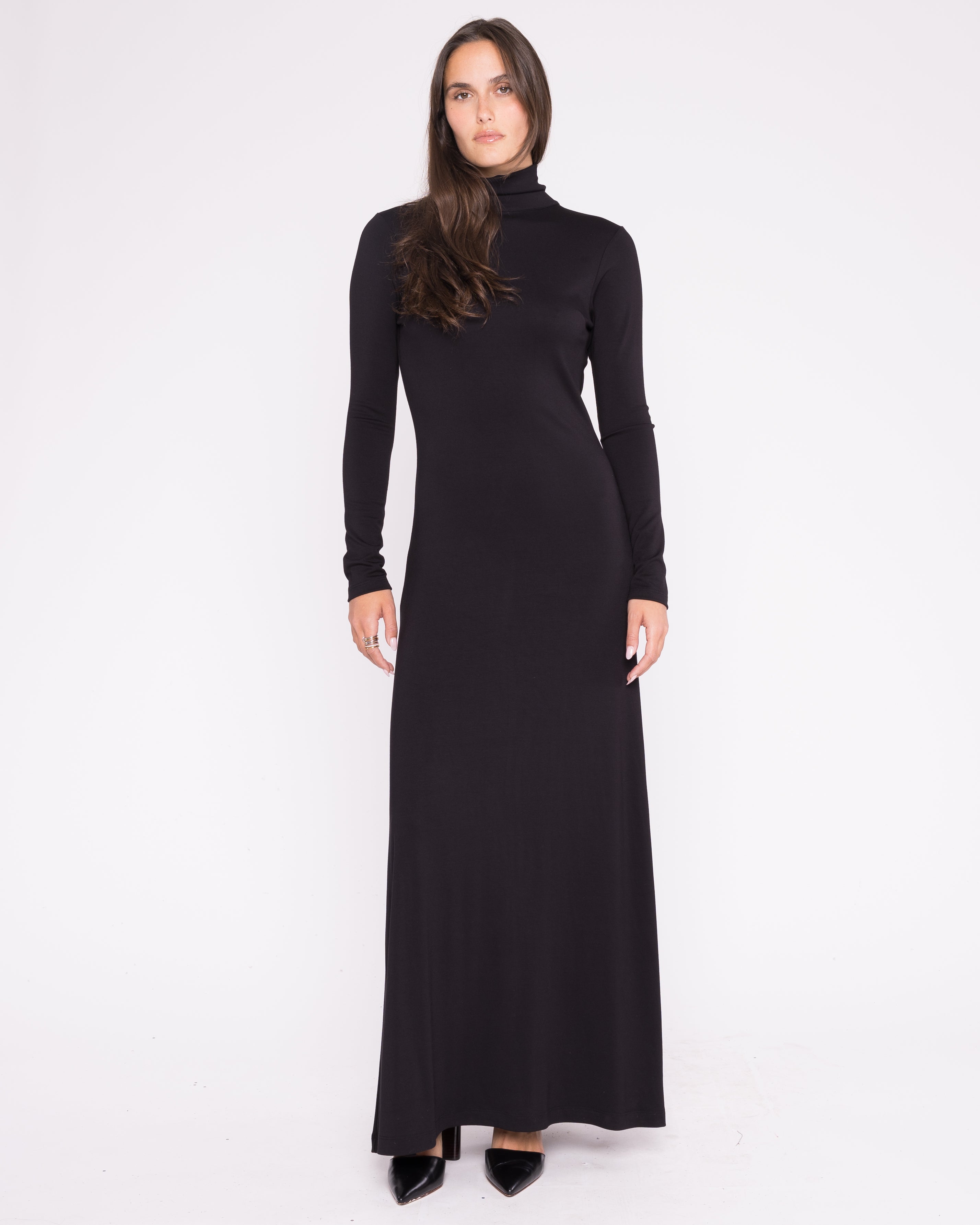Black Backless Turtleneck Dress | Ripley Rader Black Backless Turtleneck Dress | Ripley Rader