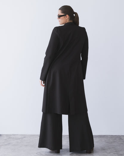Black Ponte Knit Smoking Jacket