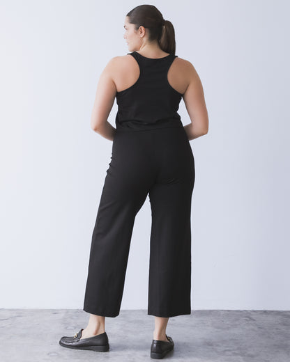 Black Ponte Knit Tank Top