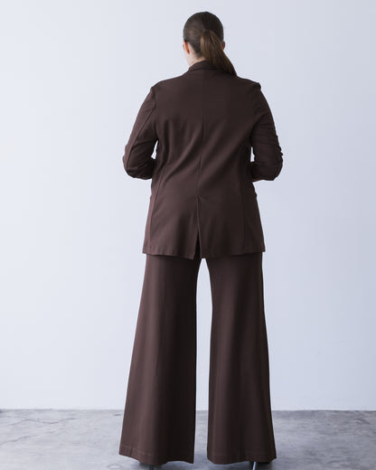 Chocolate Ponte Knit Oversized Blazer