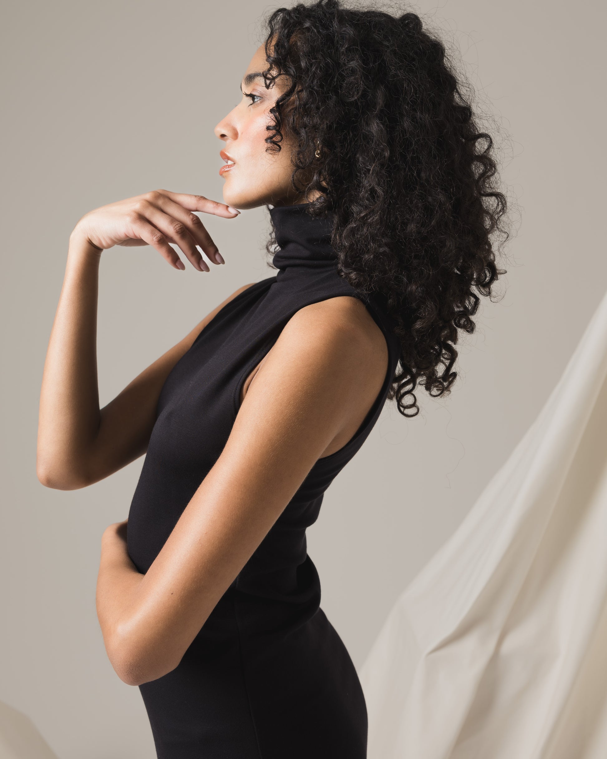 ladies black turtleneck dresses TERNE Black Turtleneck Minidress