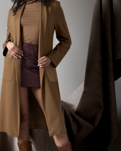 Camel Ponte Knit Smoking Jacket