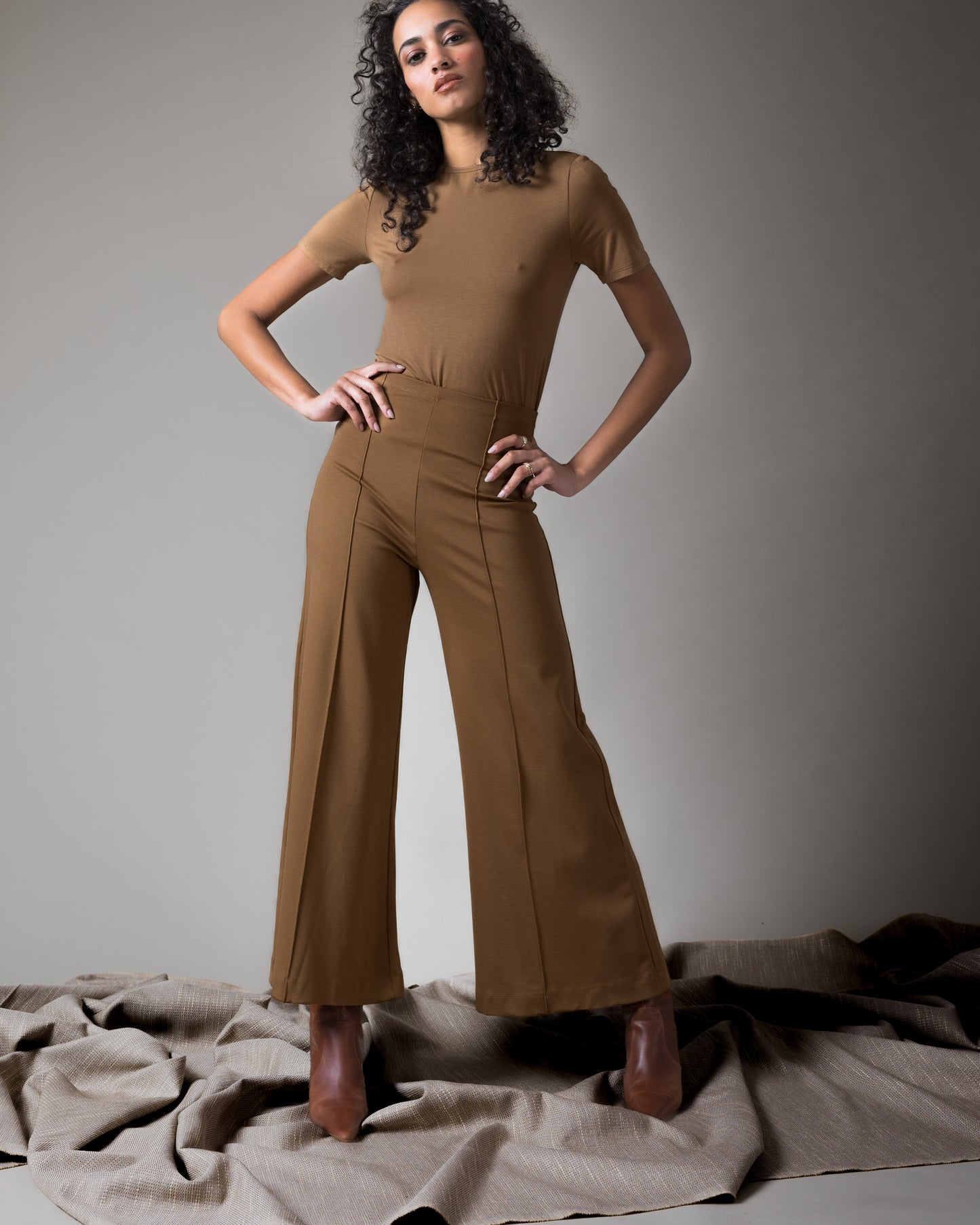 Camel Fitted T-Shirt