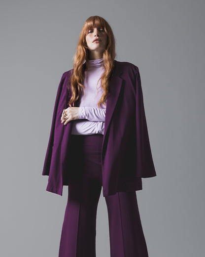 Plum Ponte Knit Oversized Blazer