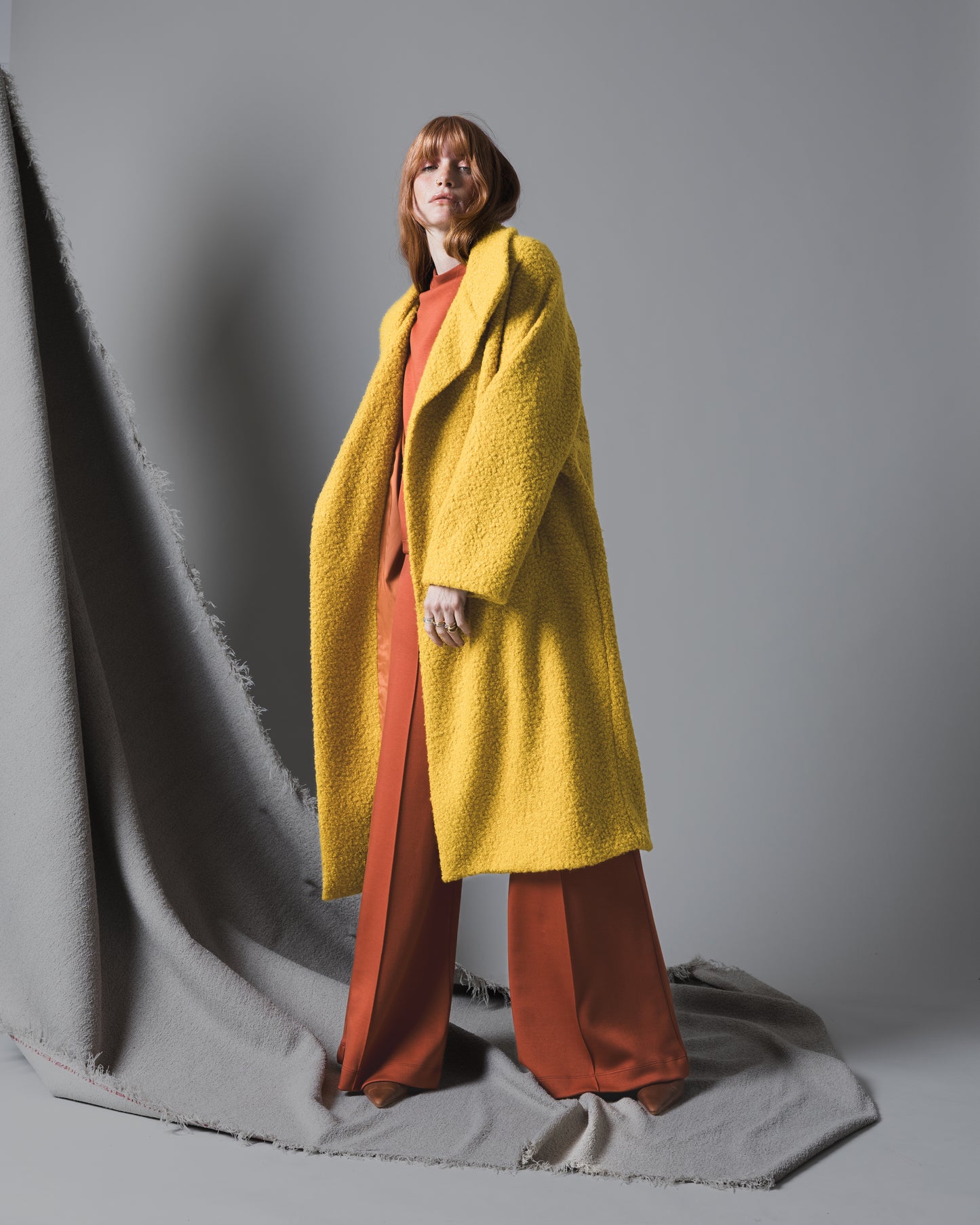 Saffron Boucle Overcoat