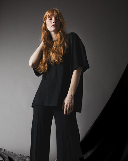 Black Sweater Knit Big Shirt