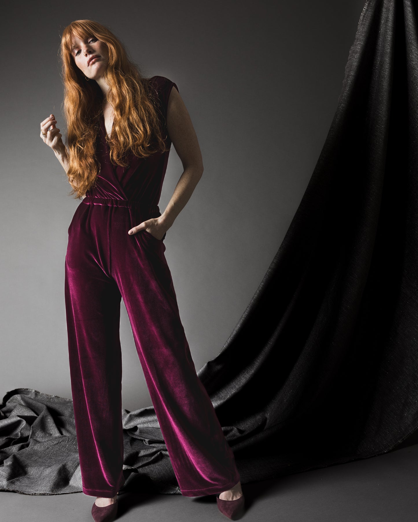 Merlot Velvet Classic Jumpsuit