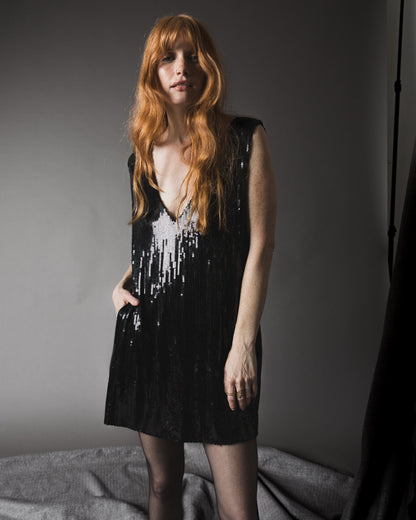 Black Sequin Party Dress