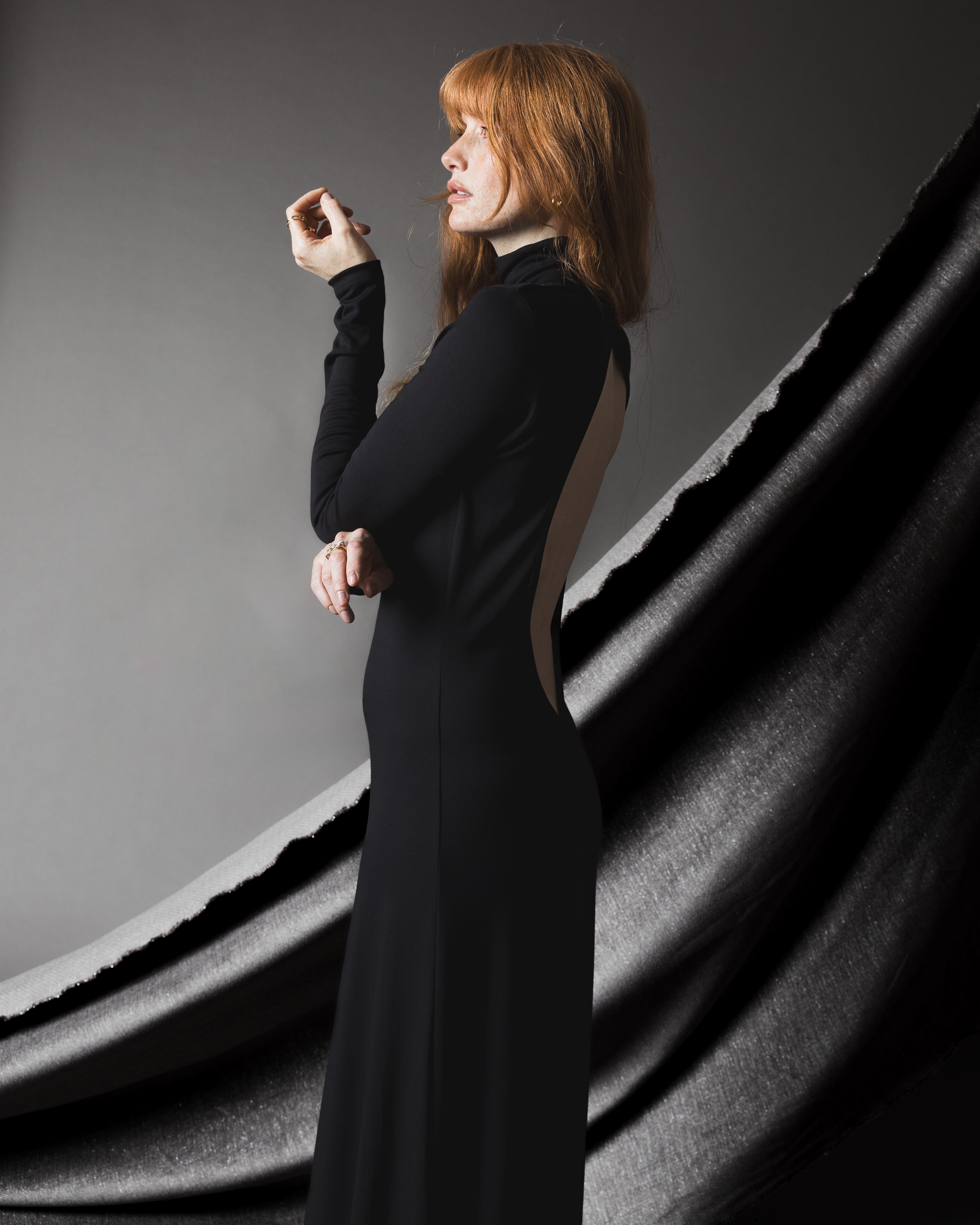 Black Backless Turtleneck Dress | Ripley Rader