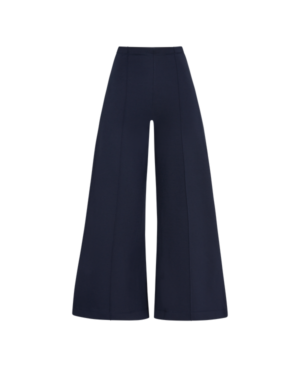 Navy Ponte Knit Cropped Wide Leg Pant Ripley Rader — free download