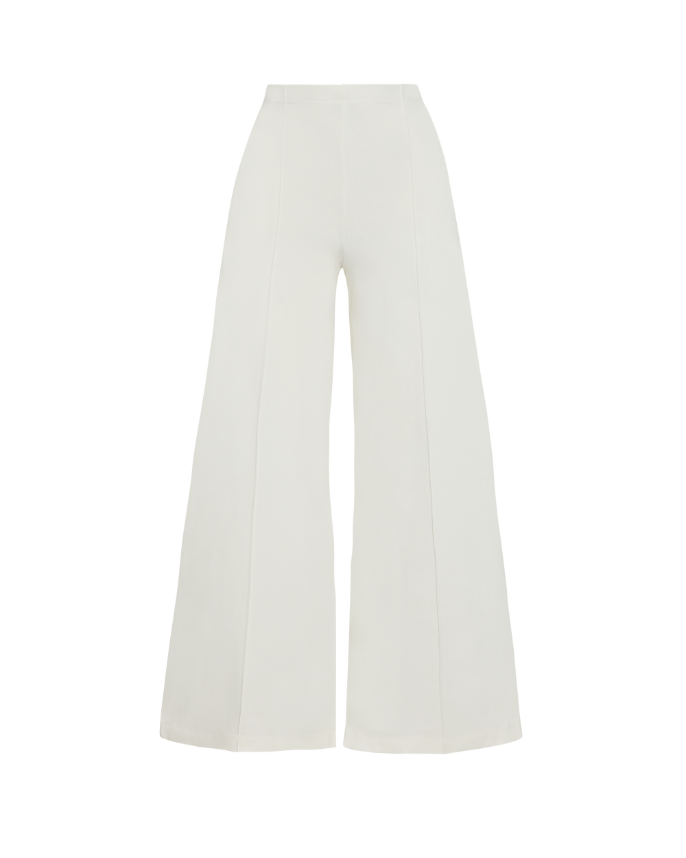 SUEDE CREPE WIDE LEG PANTS - OFFWHITE main image 1