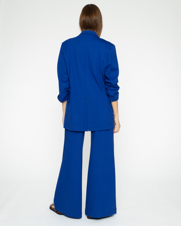 Cobalt Ponte Knit Oversized Blazer