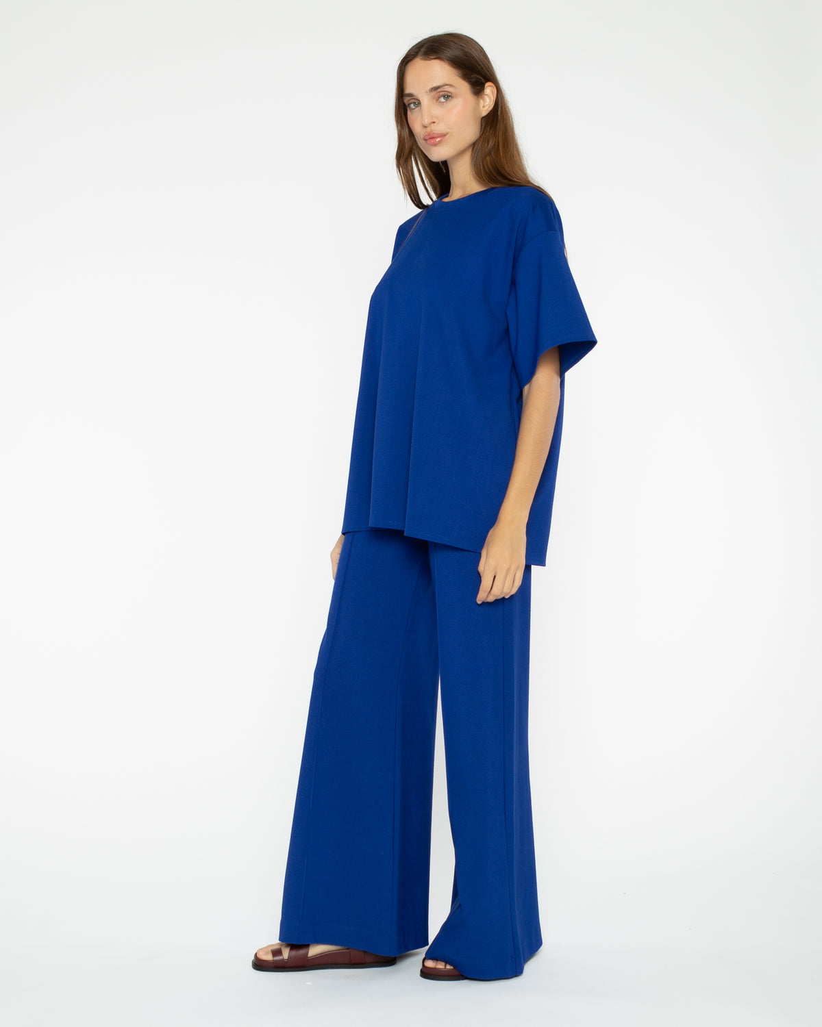 Cobalt Ponte Knit Big Shirt